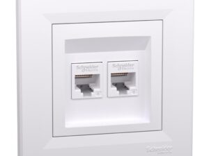 Розетка двойна PC Schneider Asfora бял 2хRJ45 UTP CAT.6